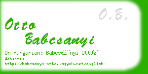 otto babcsanyi business card
